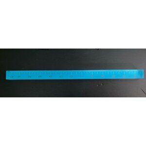 Poppin Square Cube Aqua Turquoise Teal Lucite 12.5 Inch Ruler